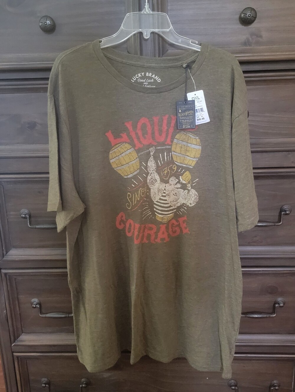 NWT Lucky Brand Olive Green Tee